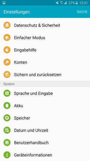 Scrollen Sie und wählen Sie Geräteinformationen