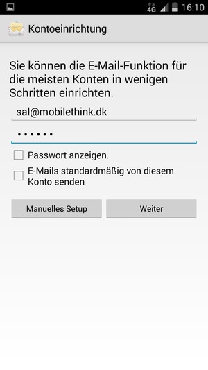 Geben Sie Ihre E-Mail-Adresse und Ihr Passwort ein. Wählen Sie Weiter