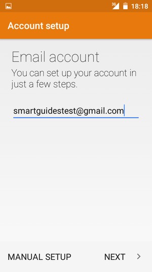 Enter your Gmail or Hotmail address and select NEXT