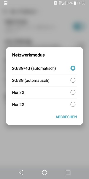 Wählen Sie die gewünschte Option