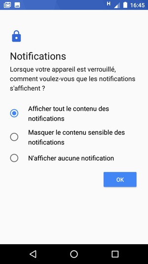 Sélectionnez votre option préférée et sélectionnez OK