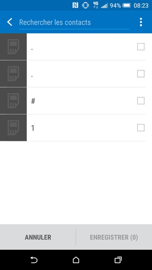 Sélectionnez le bouton du Menu
