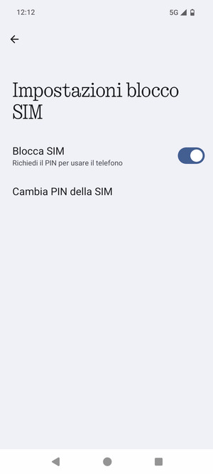 Seleziona Cambia PIN della SIM