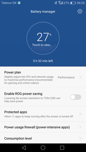 Select Power plan