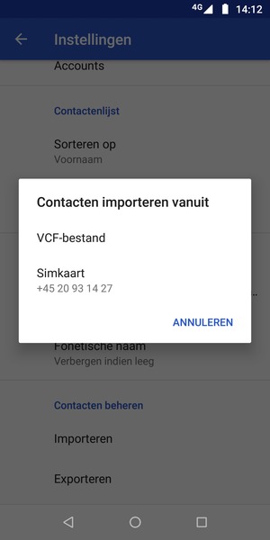 Selecteer Simkaart
