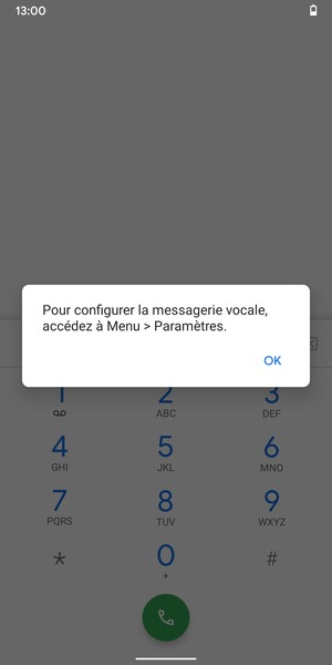 Si votre messagerie vocale n'est pas configurée, sélectionnez OK