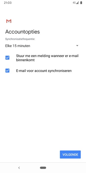 Selecteer VOLGENDE
