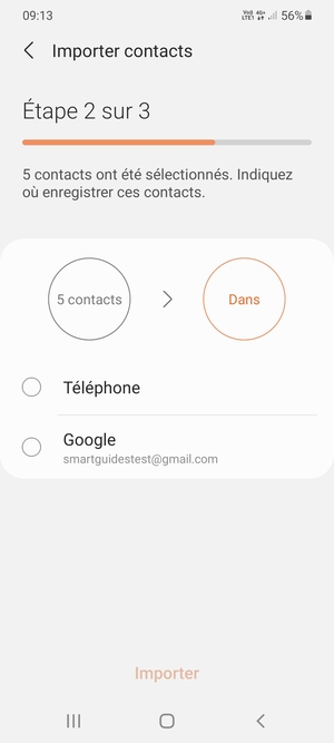 Sélectionnez  Google