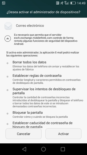 Seleccione Activar