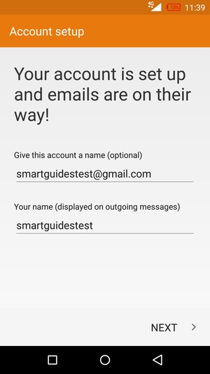 Give your account a name and enter your name. Select NEXT