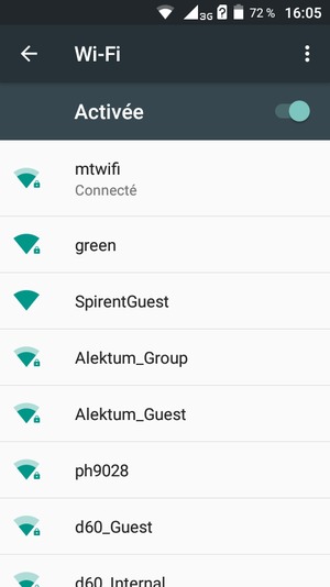 Vous êtes maintenant connecté au réseau Wi-Fi