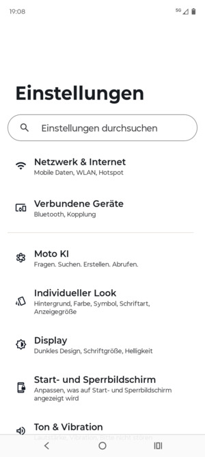 Wählen Sie Netzwerk & Internet