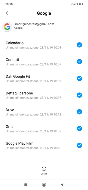 Assicurati che Contatti sia selezionato
