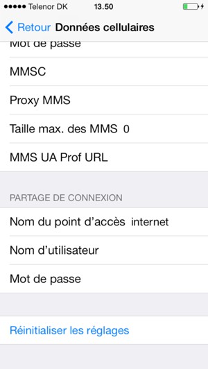 Faîtes défiler et sélectionnez Réinitialiser les réglages