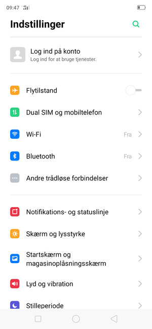 Vælg Dual SIM og mobiltelefon