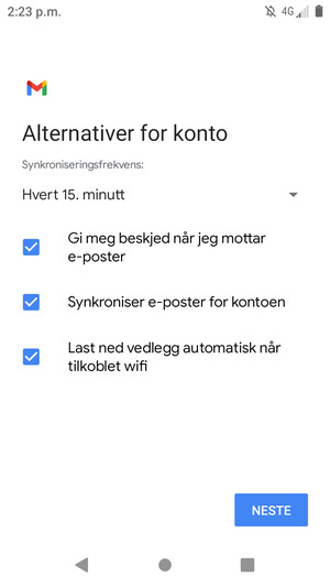 Velg NESTE