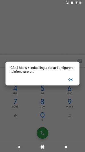 Hvis din telefonsvarer ikke er sat op, vælg OK
