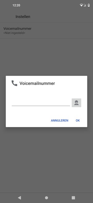Voer het Voicemailnummer in en selecteer OK