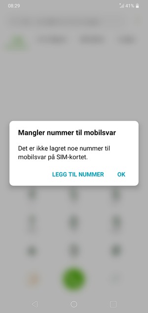 Hvis personsvar ikke er innstilt, velg LEGG TIL NUMMER