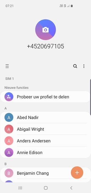 Selecteer de Menu-knop