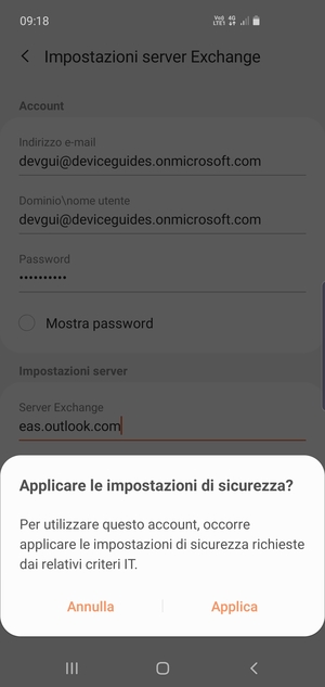 Seleziona Applica
