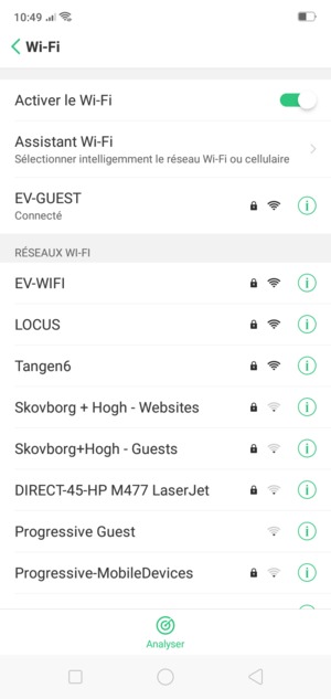 Vous êtes maintenant connecté au réseau Wi-Fi