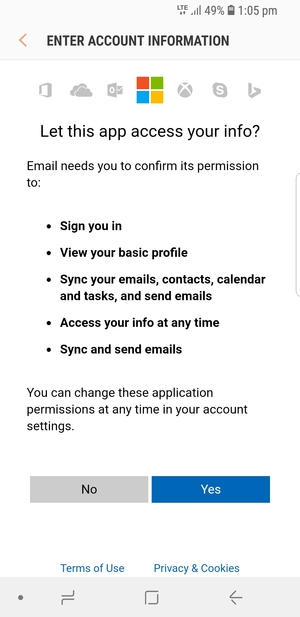 Select Yes