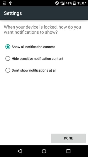 Select your preferred option and select DONE