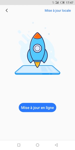 Sélectionnez Mise à jour en ligne