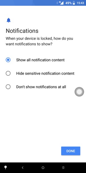 Select your preferred option and select DONE