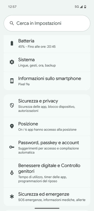 Scorri e seleziona Posizione