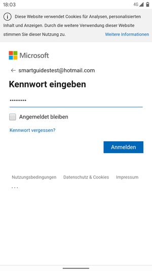 Geben Sie Ihre Passwort ein und wählen Sie Anmelden