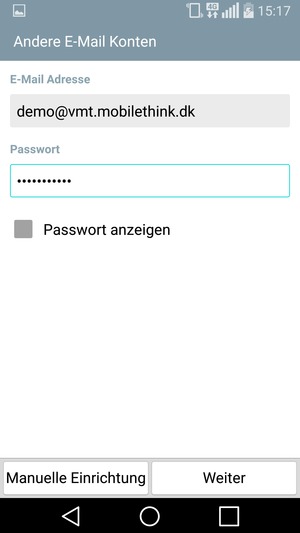Geben Sie Ihre E-Mail Adresse und Passwort ein. Wählen Sie Weiter