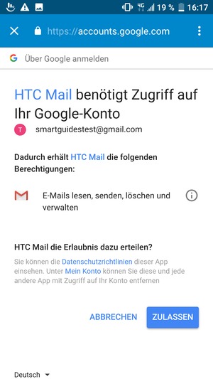 Wählen Sie ZULASSEN
