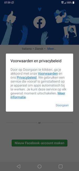 Selecteer Doorgaan