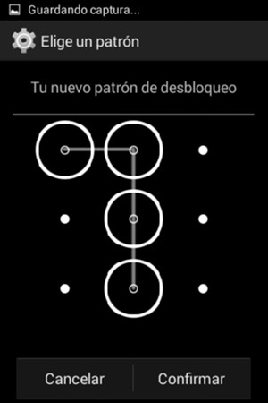 Dibuje de nuevo el patrón de desbloqueo y seleccione Confirmar