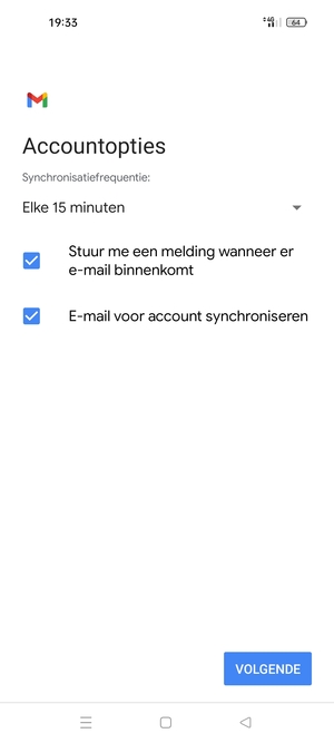 Selecteer VOLGENDE