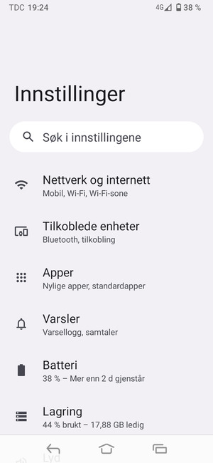 Velg Nettverk og internett