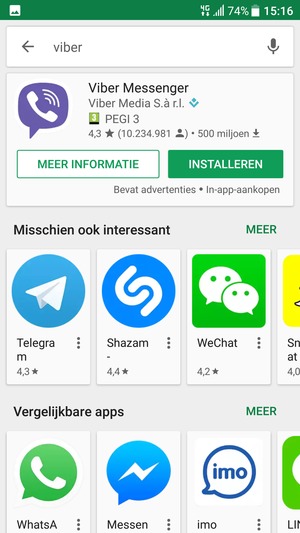 Selecteer de app