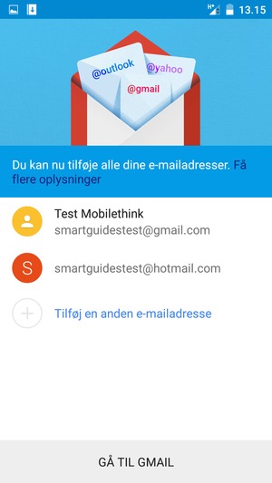 Vælg GÅ TIL GMAIL