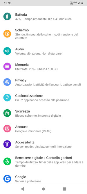 Scorri e seleziona Geolocalizzazione