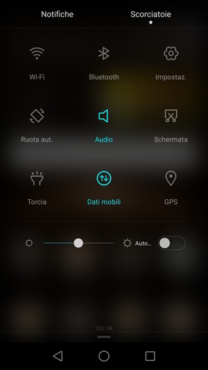 Seleziona Audio per passare alla modalità di vibrazione
