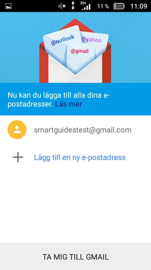 Välj TA MIG TILL GMAIL