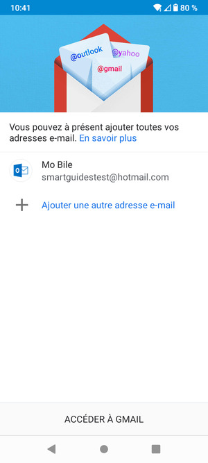 Sélectionnez ACCÉDER À GMAIL