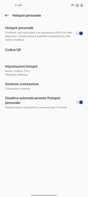 Il telefono è ora pronto per essere usato come modem