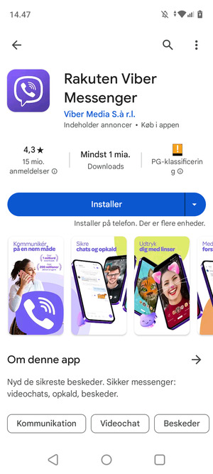 Vælg Installer
