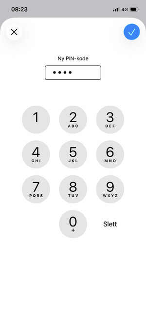 Skriv inn Ny PIN-kode og velg OK