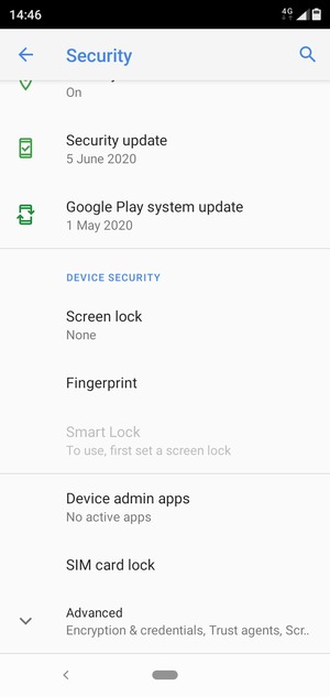 To activate your screen lock, select Screen lock