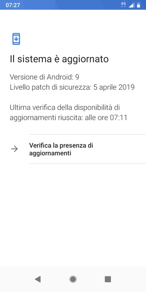 Seleziona Verifica la presenza di aggiornamenti