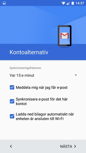 Välj NÄSTA